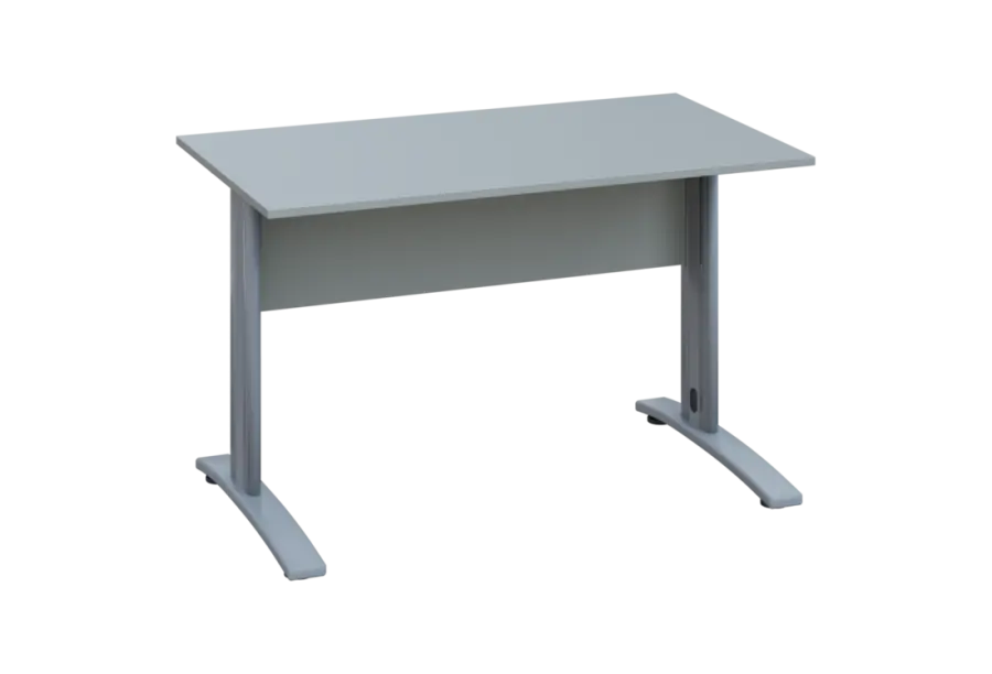 EPK 17 - 12 stůl kancelářský, kovová podnož stříbrná, deska 18 mm, široký 1200 mm, šedá